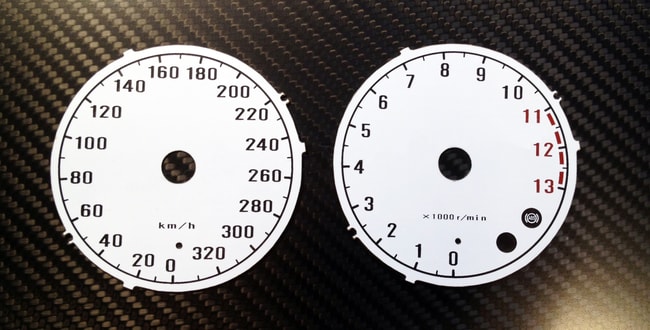 White tachometer gauge for Kawasaki ZZR1400 2006-2014