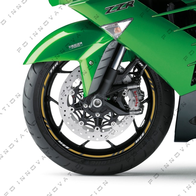 Kawasaki ZZR wheel rim stripes with logos
