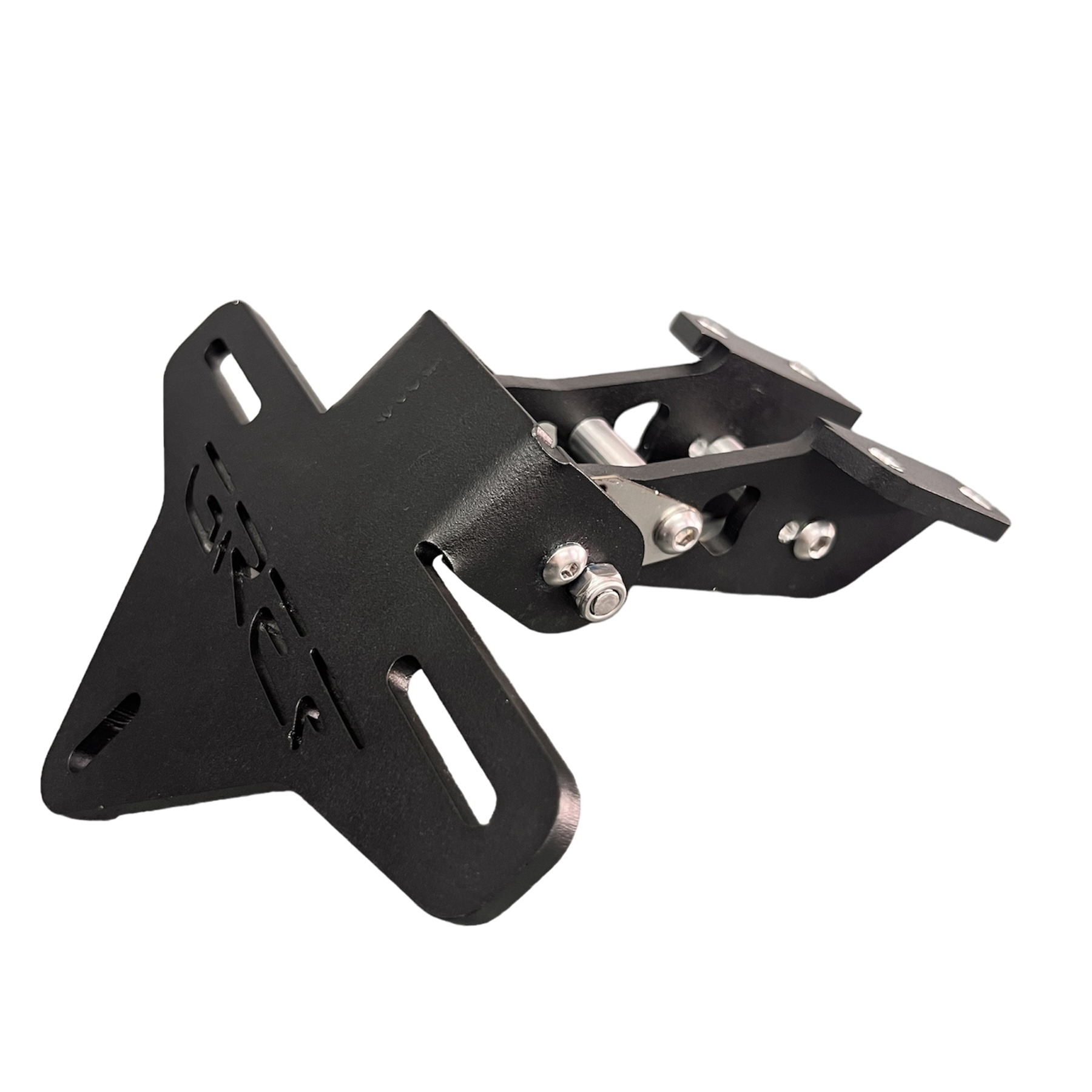 GREF universal license plate holder with flip-up button | Moto
