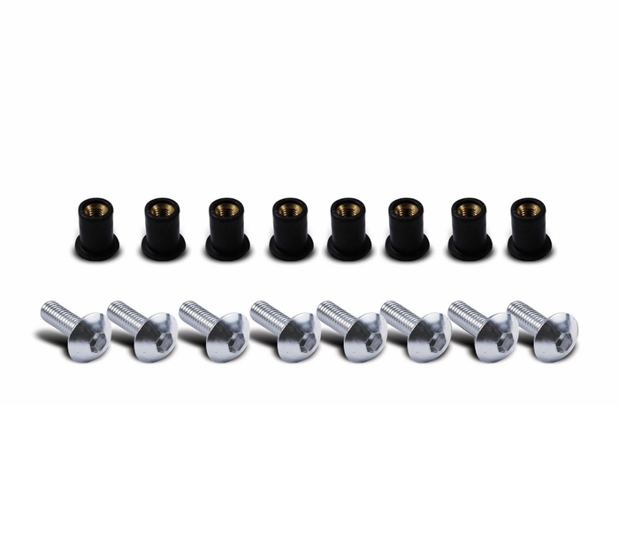 Universal windscreen bolt kit silver