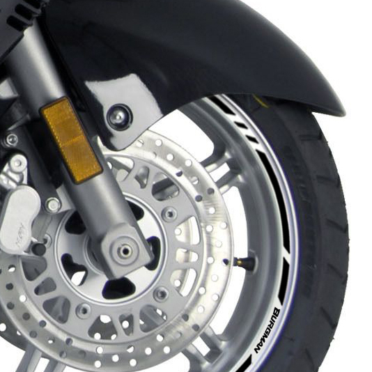 Suzuki Burgman wheel rim stripes with logos