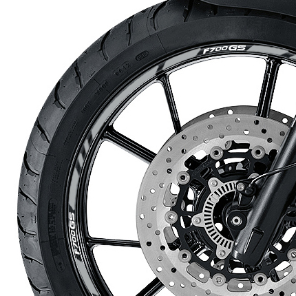 BMW F700GS wheel rim stripes with logos