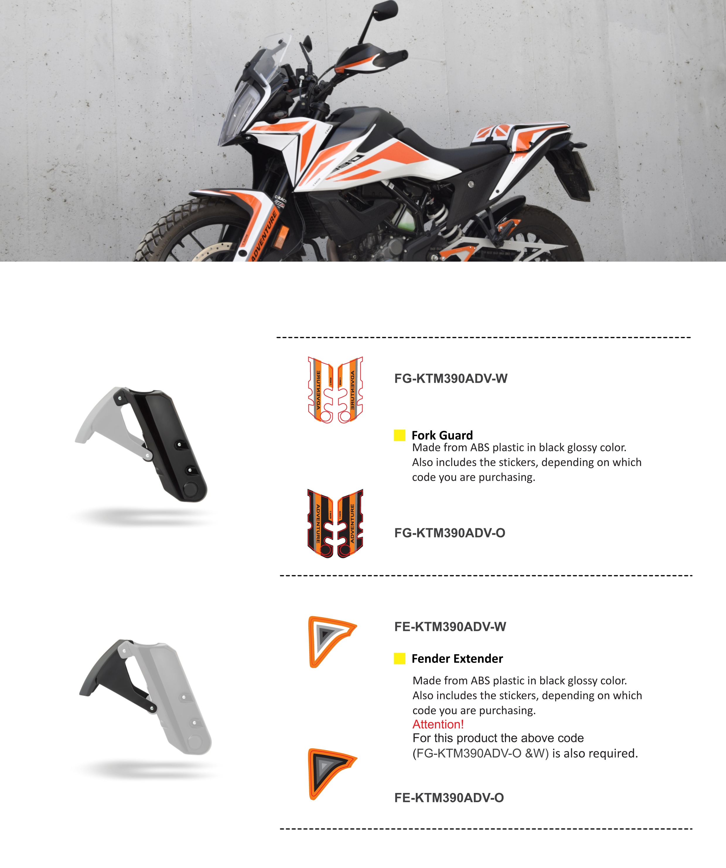 ktm 390 adventure front fender