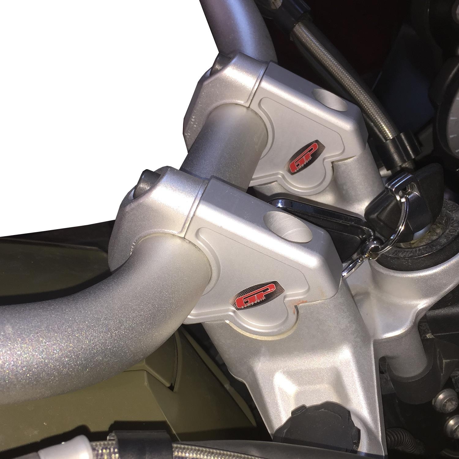GPK handlebar risers for BMW R1200GS LC / R1250GS 20132023 silver