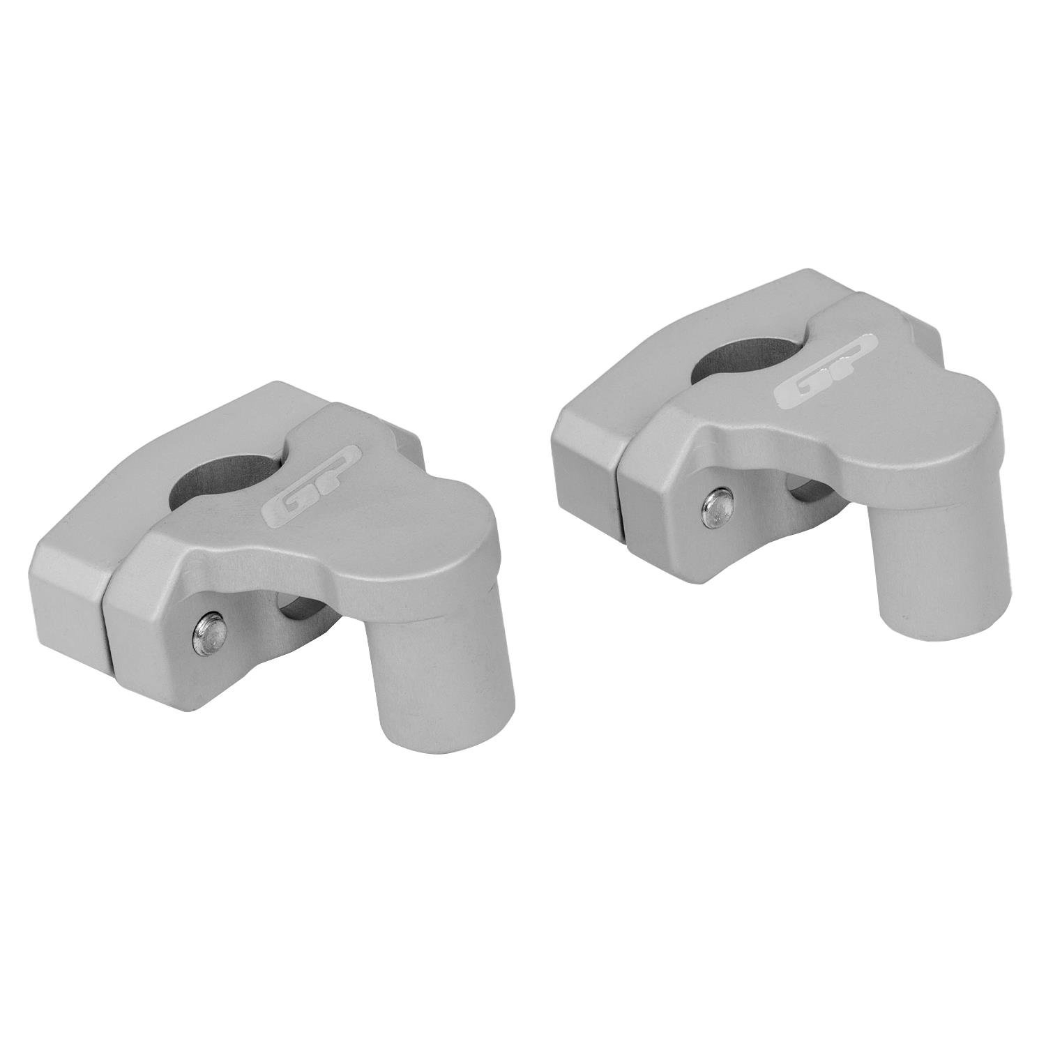 GPK universal pivoting risers for 22mm handlebars silver | Moto Discovery