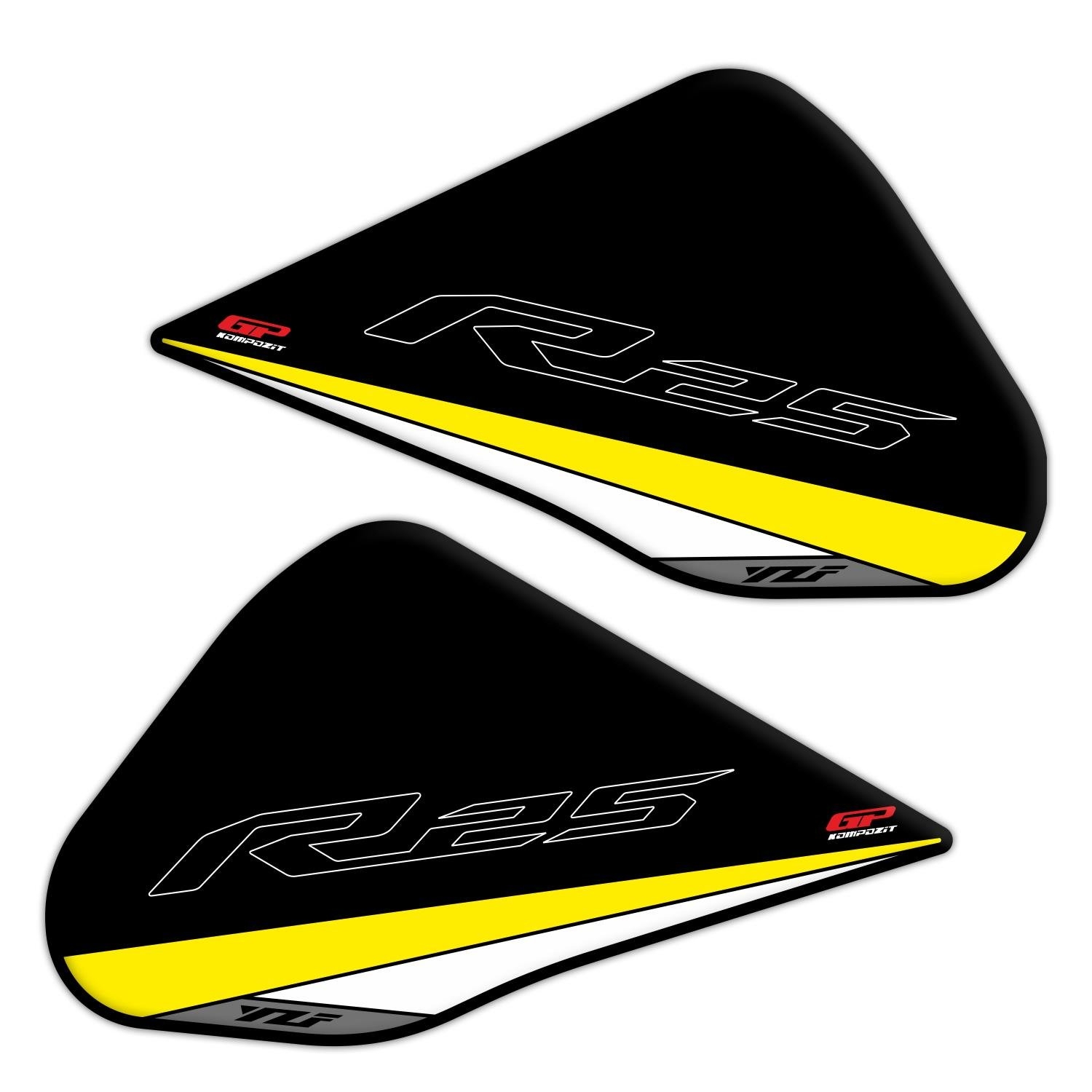 GPK tank pad 3D set compatible with Yamaha YZF-R25 2015-2018 yellow ...