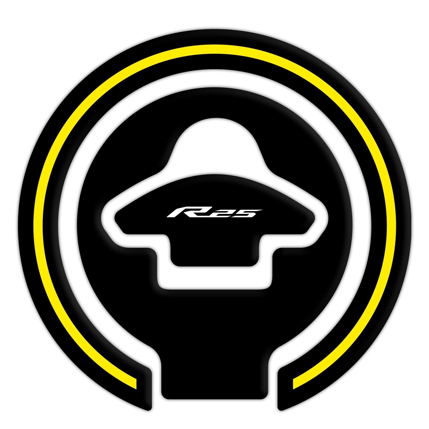 GPK tank pad 3D set compatible with Yamaha YZF-R25 2015-2018 yellow ...