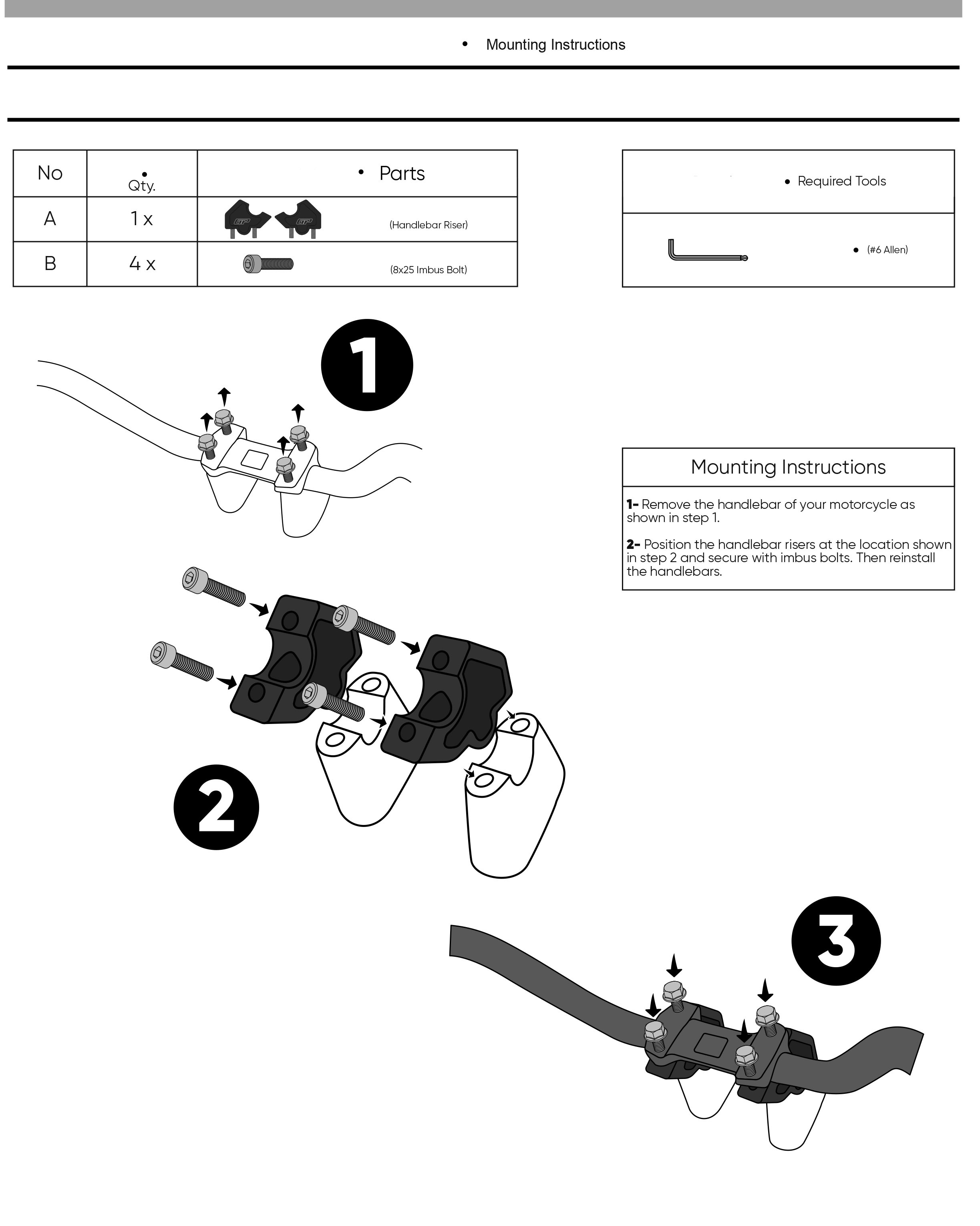 GPK handlebar risers for Honda NC700X / NC750X 20122023