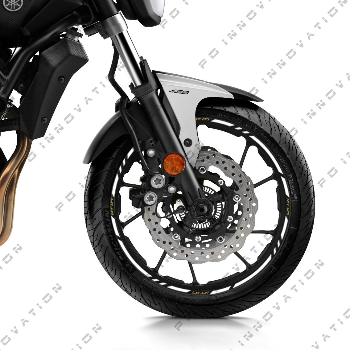 Wheel rim stripes with logos compatible with Yamaha MT-07 | Moto Discovery
