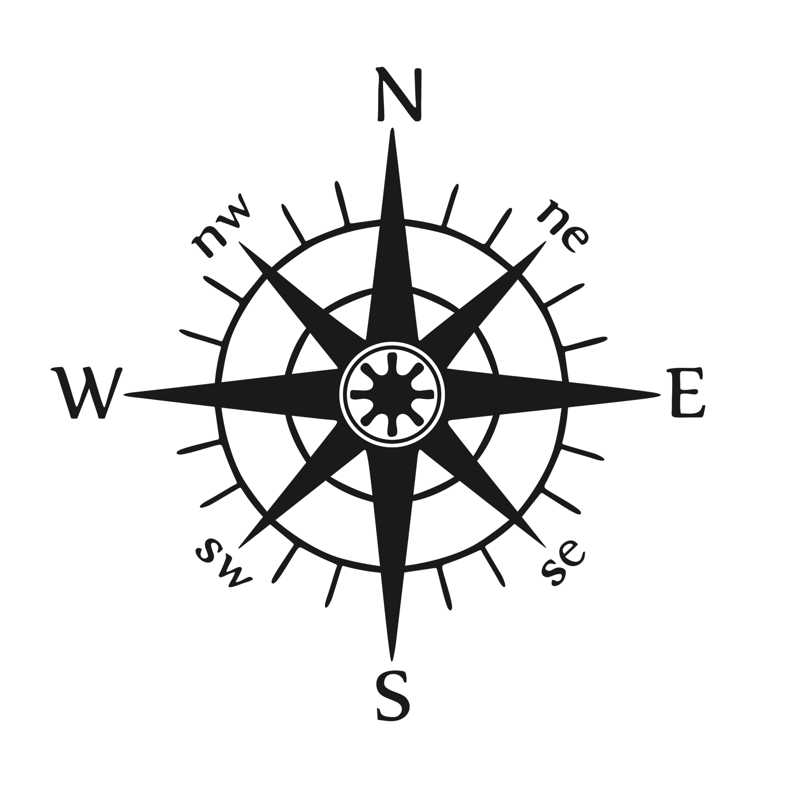 Compass decal black matte