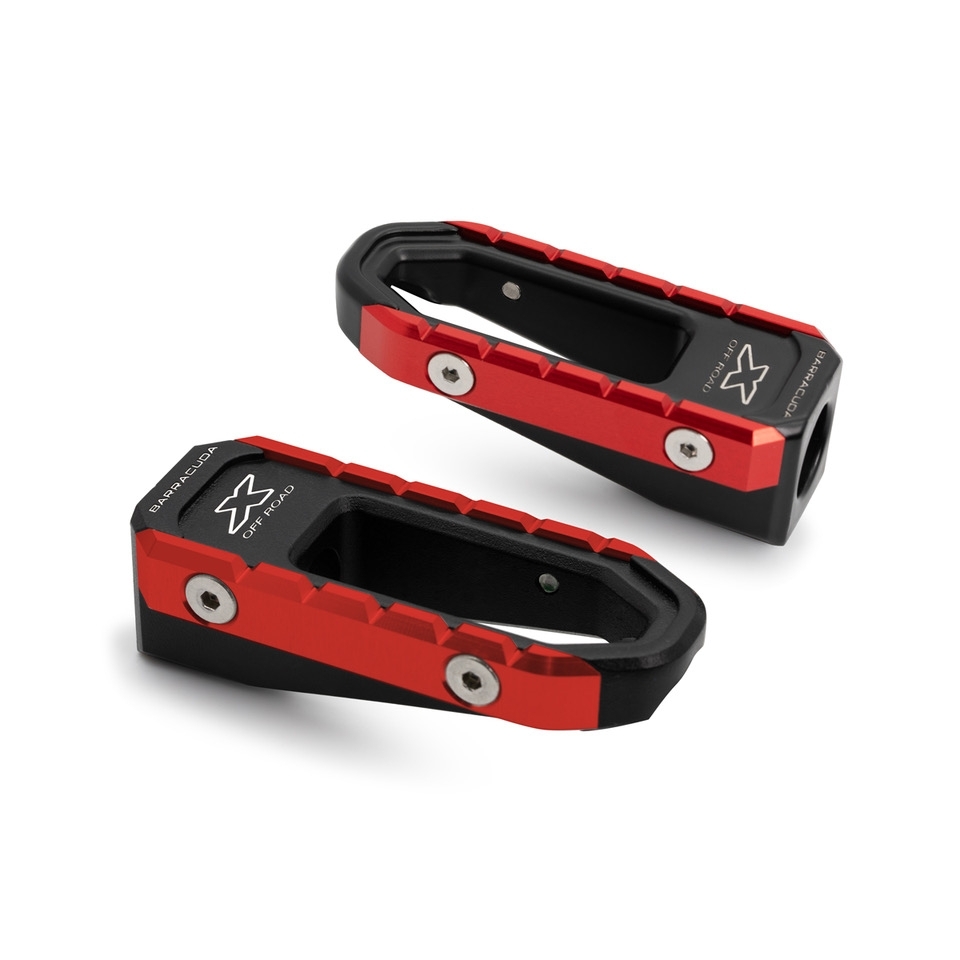 Barracuda "X'" footpeg kit red Footpegs & gear shift levers Ergonomics